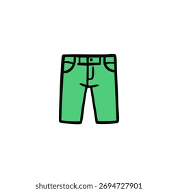 Calça verde com contorno simples