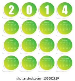 green paper 2014 calendar vector