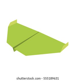 green paper aircraft flight toy vector illustration eps 10
