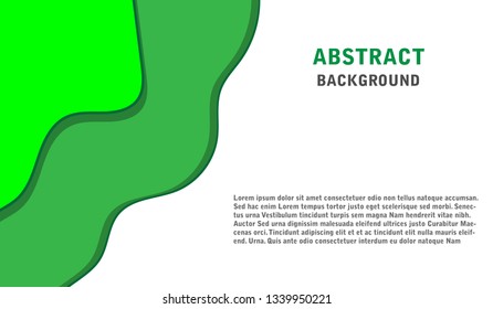 Green paper art style background. Modern Abstract template design