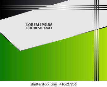 Green paper background overlap dimension vector illustration message board for text and message design modern website
