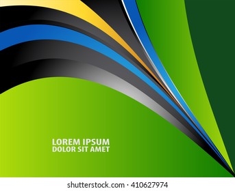 Green paper background overlap dimension vector illustration message board for text and message design modern website
