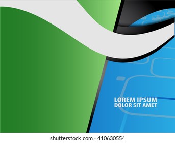 Green paper background overlap dimension vector illustration message board for text and message design modern website
