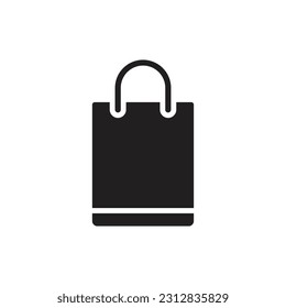 Green Paper Bag Filled Icon Vector Illustration