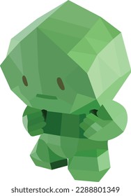 green paper boy vector in white background