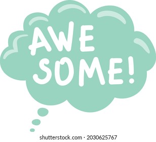 Green paper bubbles for speech on an white background. Abstract design. Vector illustration