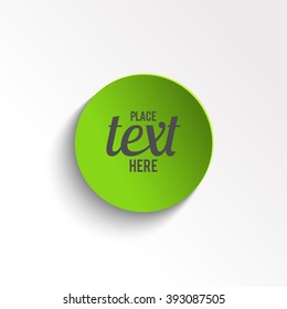 Green paper circle. Design element for text.  Vector illustration.