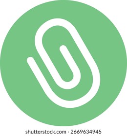 Un icono de Clip de papel verde