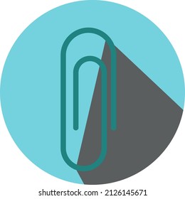 Clip de papel verde, ilustración, vector sobre fondo blanco.