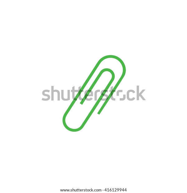 Green Paper Clip Vector Icon Illustration Stock Vector (Royalty Free