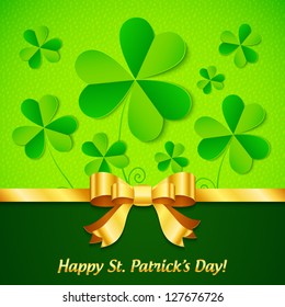 Green paper clovers background for Saint Patrick's Day