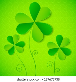 Green paper clovers background for Saint Patrick's Day