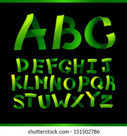 green paper crafting alphabets