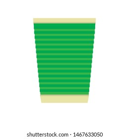 Green paper cup. Vector illustration.