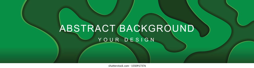 Green Paper Cut Design illustration vector template