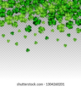 Green paper cut Happy Saint Patrick Day traditional symbol. Shamrock three leaf clover-modern trendy flyer concept.