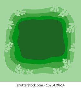 Green paper cut on background 