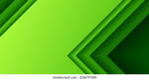 El papel verde cortó el triángulo derecho. Fondo abstracto degradado. Elemento de diseño para plantilla, tarjeta, portada, pancarta, afiche, fondo, pared. Ilustración vectorial.