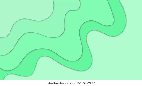 Green paper cut vector background. Abstract illustration wallpaper texture for template website, banner social media business advertising. minimal style. 