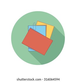 green paper flat icon with shadow
