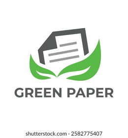 green paper flat minimalist logo design