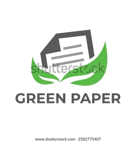 green paper flat minimalist logo design