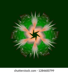 Green paper flower vector illustration
