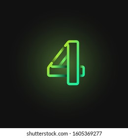 Green paper folded character from a typeset, vector illustration