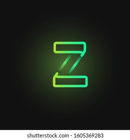 Green paper folded character from a typeset, vector illustration