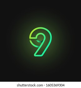 Green paper folded character from a typeset, vector illustration