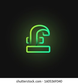 Green paper folded character from a typeset, vector illustration