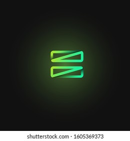 Green paper folded character from a typeset, vector illustration