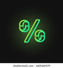 Green paper folded character from a typeset, vector illustration