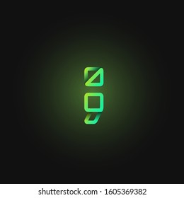 Green paper folded character from a typeset, vector illustration
