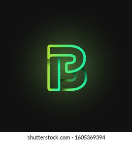 Green paper folded character from a typeset, vector illustration