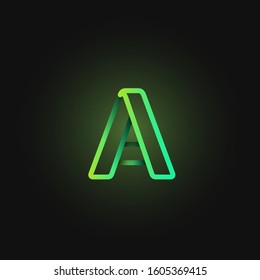 Green paper folded character from a typeset, vector illustration