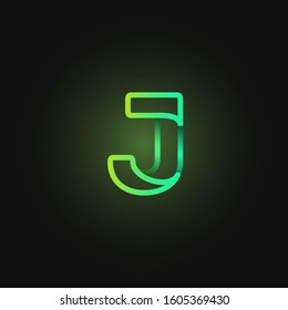 Green paper folded character from a typeset, vector illustration