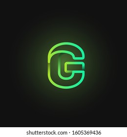 Green paper folded character from a typeset, vector illustration