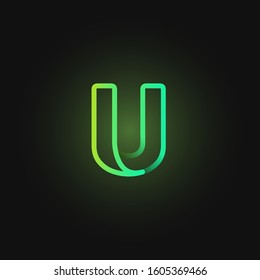 Green paper folded character from a typeset, vector illustration