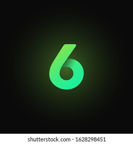 Green paper folded character from a typeset, vector illustration