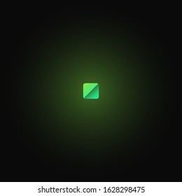 Green paper folded character from a typeset, vector illustration