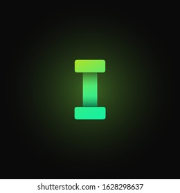 Green paper folded character from a typeset, vector illustration