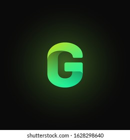 Green paper folded character from a typeset, vector illustration