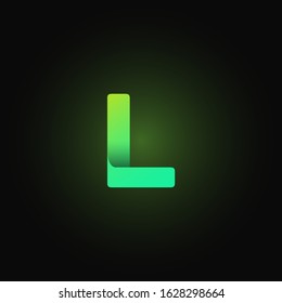 Green paper folded character from a typeset, vector illustration