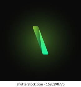 Green paper folded character from a typeset, vector illustration