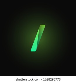 Green paper folded character from a typeset, vector illustration
