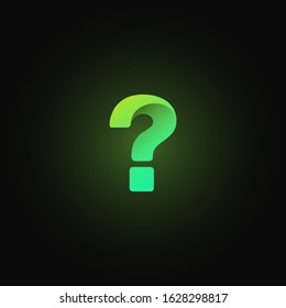 Green paper folded character from a typeset, vector illustration