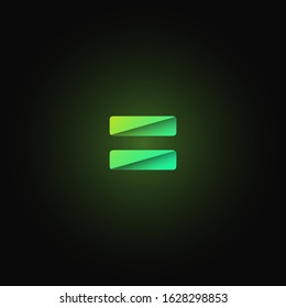 Green paper folded character from a typeset, vector illustration