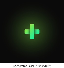 Green paper folded character from a typeset, vector illustration