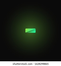 Green paper folded character from a typeset, vector illustration